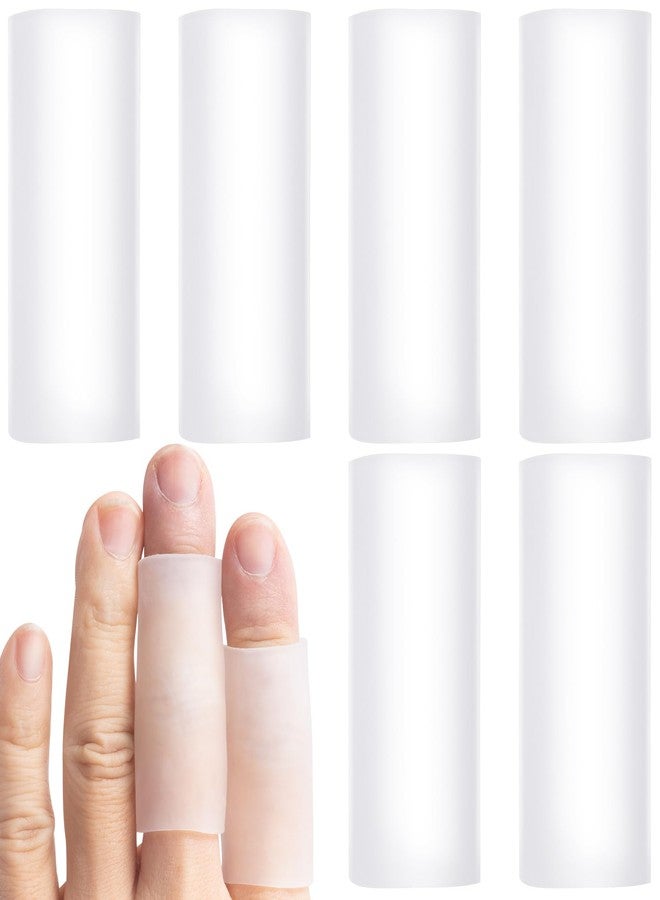 ANCIRS 6pcs Gel Finger Sleeve Protectors, Silicone Finger Support, Finger Sleeve Cushions, Gel Finger Cots/Covers for Hands Cracking, Blisters, Trigger Finger Arthritis Pain Relief - Image 1